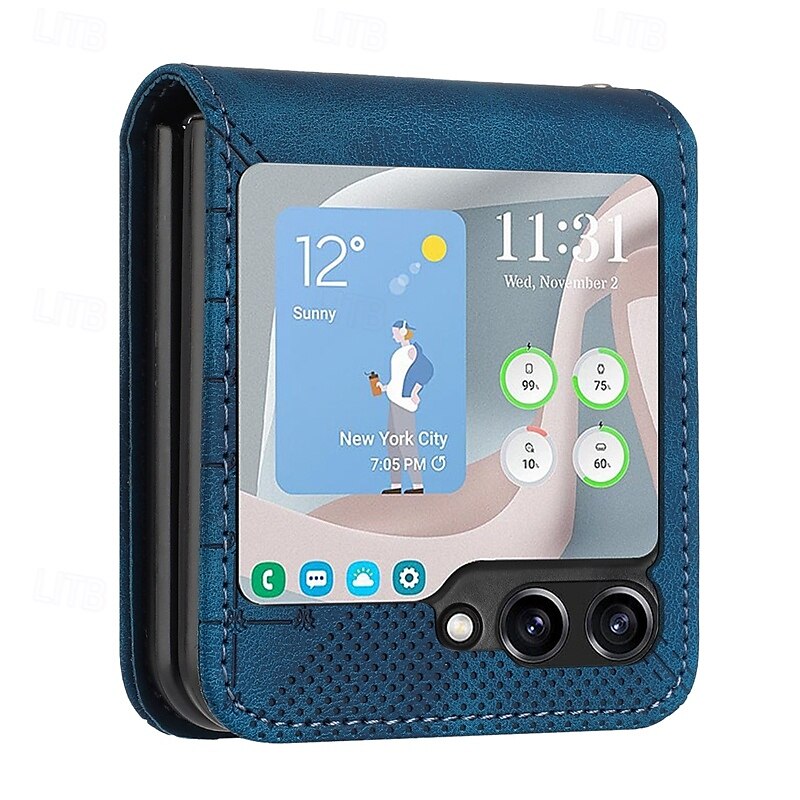 2025年 電話 ケース 用途 サムスンのギャラクシー Zフリップ6 Z Flip 5 Z Flip 4 Z Flip 3 フリップカバー 耐衝撃 幾何学模様 PC PUレザー コレクション – $17.99 –P3