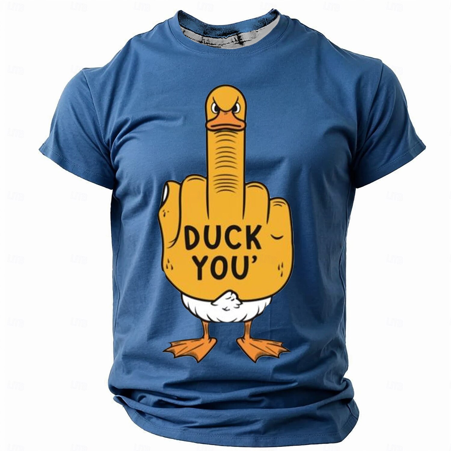 Mäns Rude Offensive Liten Gul Anka Rolig T-shirt Kortärmad T-shirt 3D Tryck Crew Neck Skjorta Retro Vintage Avslappnad Gatumode Sport Utomhus Semester Gå ut Sjöblå Svart Marinblå Vår 2025 - $15.99 –P4