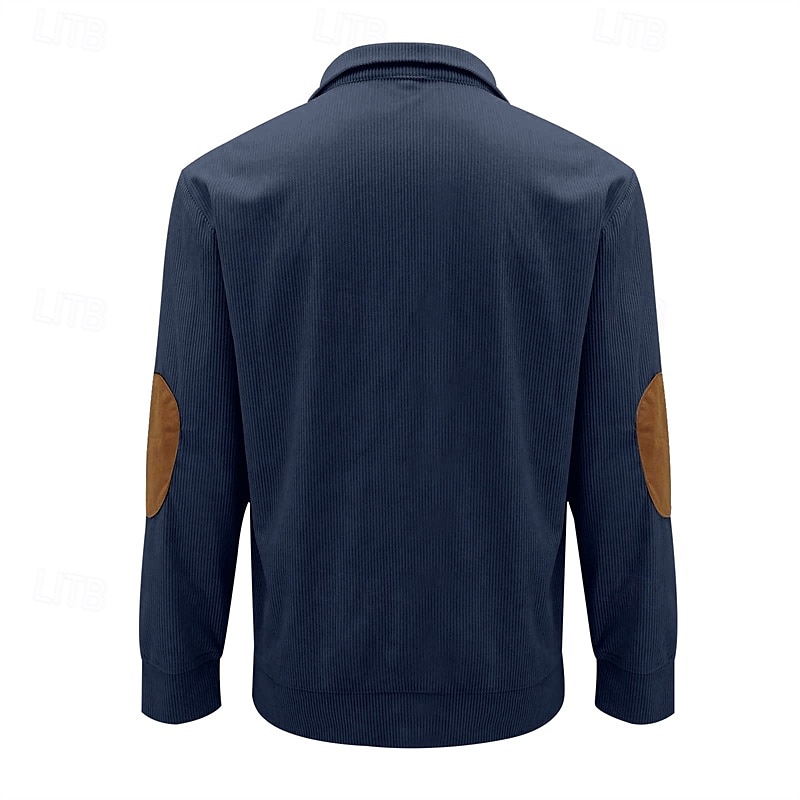 Herren Sweatshirt Pullover Sweatshirt mit Viertelreißverschluss Schwarz Weiß Marineblau Grün Troyer Halber Reißverschluss Farbblock Baum Sport & Natur Täglich Festtage Kord Strassenmode Basic 2025 - $30.99 –P6