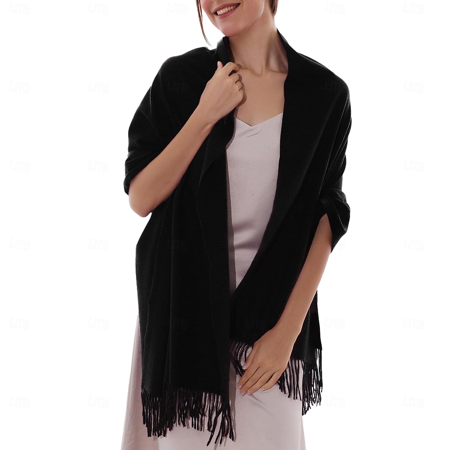 kvinners skjerf pashmina sjal og omslag til kveldskjole brudepike bryllup brude vinter varme lange store skjerf 2025 - $24.99 –P4