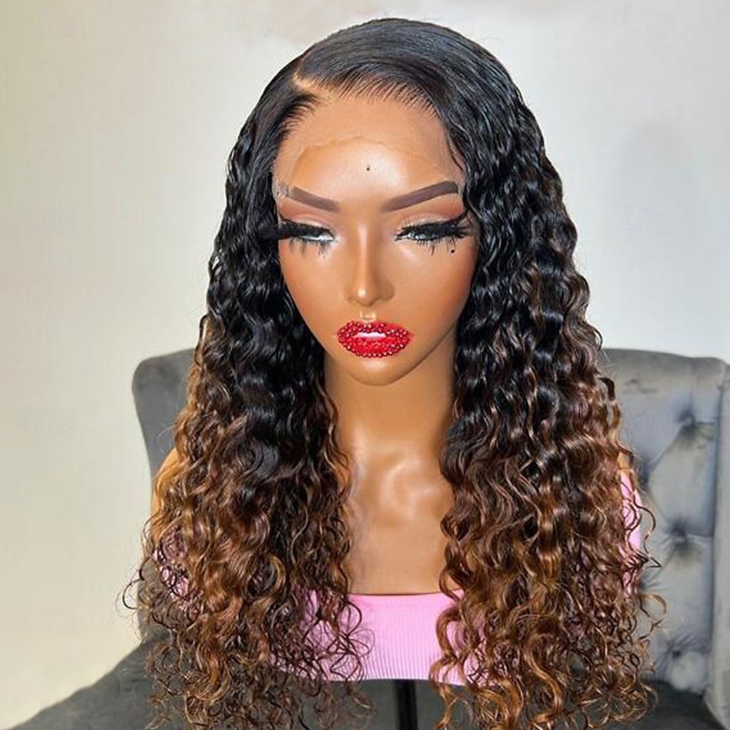 Unprocessed Virgin Hair 13x4 Lace Front Wig Free Part Brazilian Hair Curly Multi-color Wig 130% 150% Density with Baby Hair Ombre Hair For Women wigs for black women Long Human Hair Lace Wig 2025 - $218.19 –P2