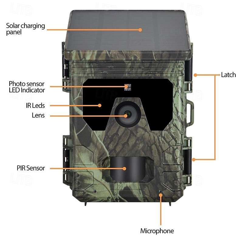 Solar Powered Night Vision Trail Camera 50MP 4K Hunting Cameras 0.3s Trigger Time Trail Camera for Wildlife Monitoring Hunting 2025 - $124.99 –P8