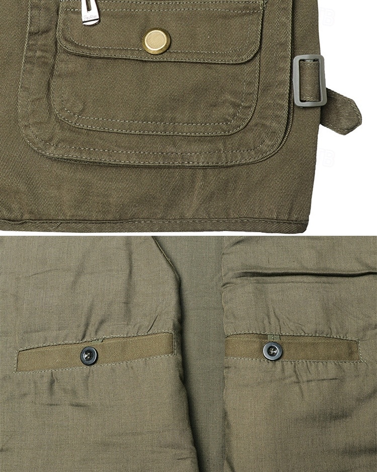 Men's Fishing Vest Hiking Vest / Gilet Sleeveless Outerwear Jacket Travel Cargo Safari Vest Top Outdoor Windproof Multi-Pockets Quick Dry Lightweight Fall Spring Cotton Army Green Khaki Hunting 2025 - $36.99 –P2