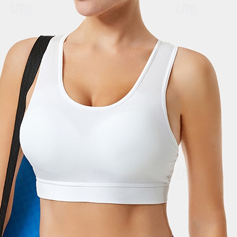 Dames Lichte ondersteuning Sport bh's Running BH Verwijderbare vulling Controle over meebewegen Goede top Gewatteerd Fitness Recreatiesport Hardlopen Ademend Lichtgewicht Zacht Donker roze Zwart Wit 2025 - $11.99 –P14