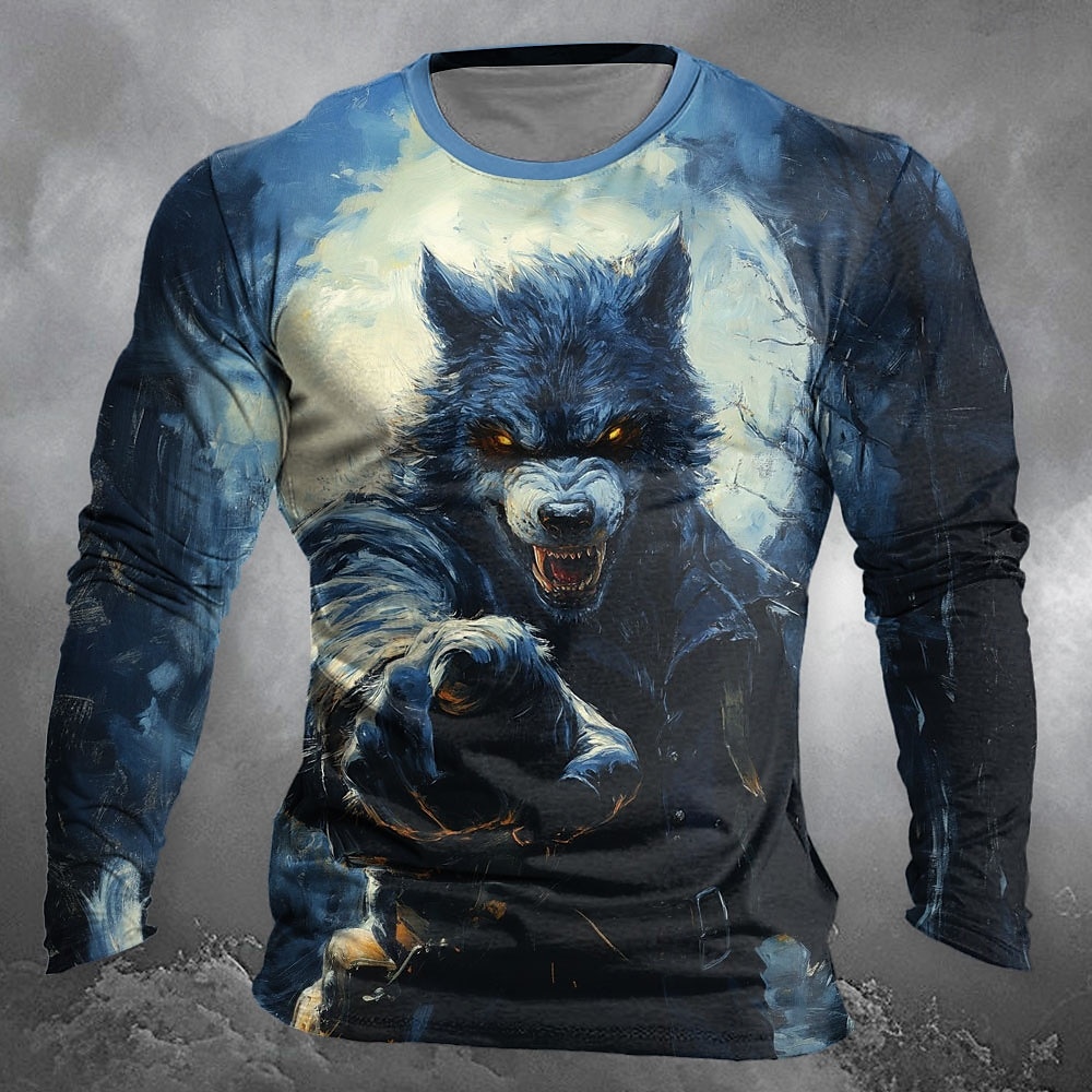 Werewolf Designer Retro Vintage Men's 3D Print T shirt Tee Street
