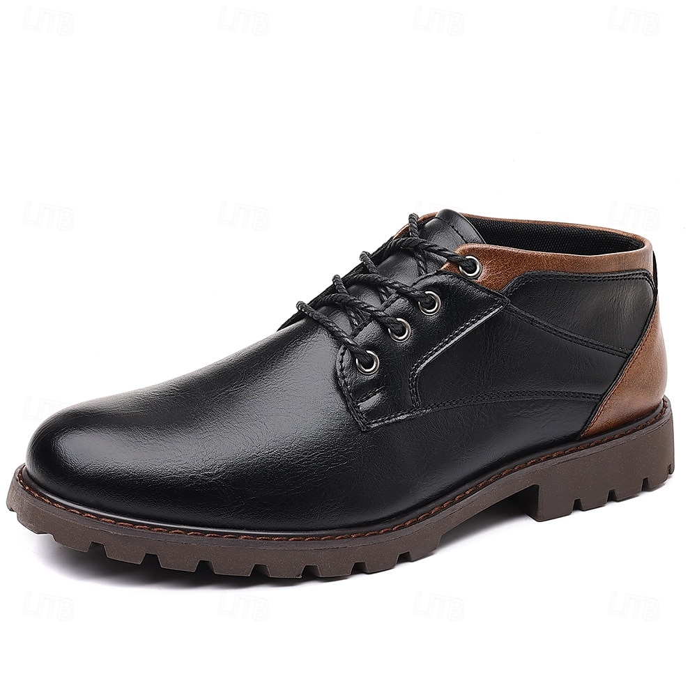 bottines en cuir marron pour hommes avec semelle robuste et coutures artisanales - parfaites pour les aventures en plein air et les tenues décontractées de 2025 ? $42.99 –P1