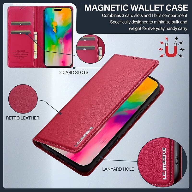 Phone Case For iPhone 16 Pro Max Plus iPhone 15 Pro Max Plus iPhone 14 13 12 11 Pro Max Plus Mini SE Back Cover Wallet Case with Stand Holder Card Slot Shockproof Retro TPU PU Leather 2025 - $18.99 –P10