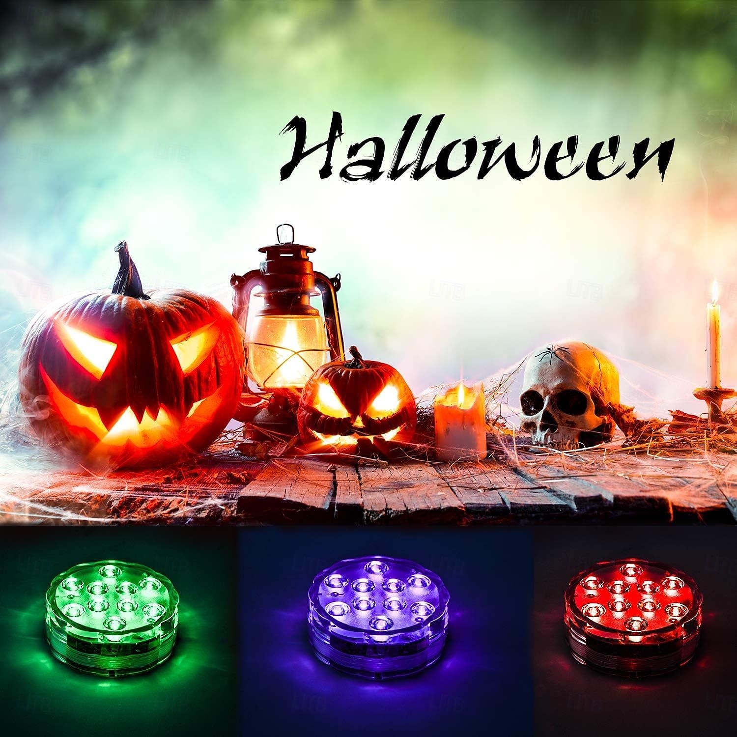 4pcs LED Pumpkin Light with the Remote Control Waterproof for Halloween Decoration Color Changing Waterproof LED Lights for Holiday Party Decor Glass Vase Swimming Pool Underwater Lamp Halloween Jack-O-Lantern Lights 2026 - $37.99 –P3