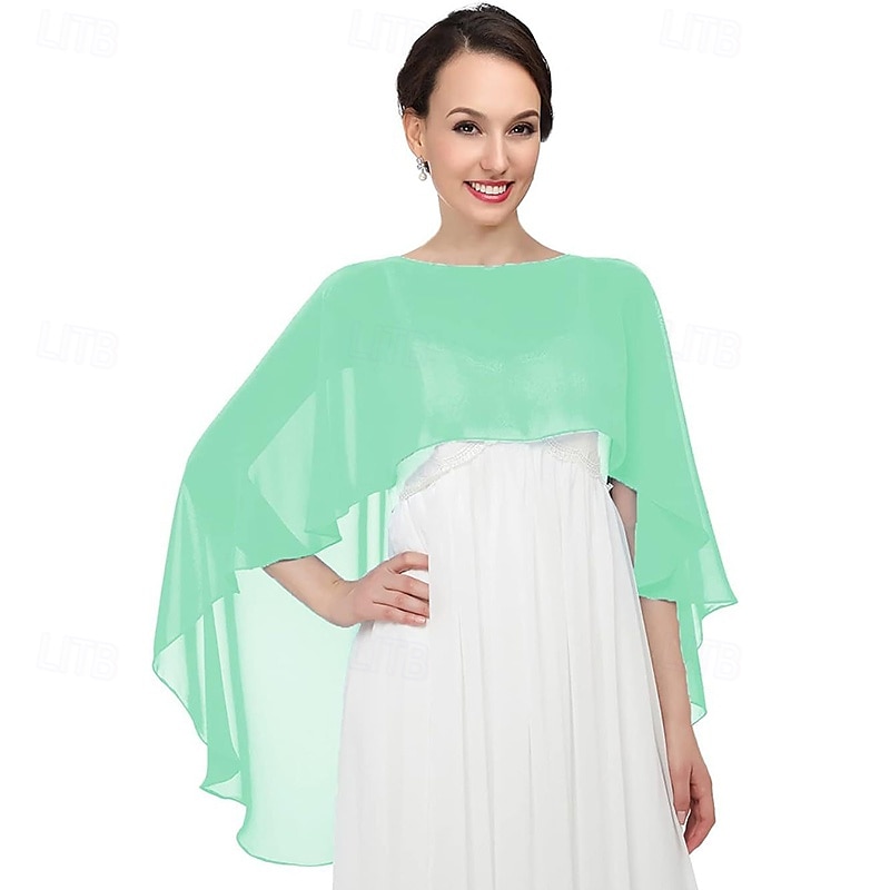 châles et enveloppes transparents pour robes de soirée capes en mousseline de soie pour femmes couverture de mariage douce de 2025 ? $25.99 –P25