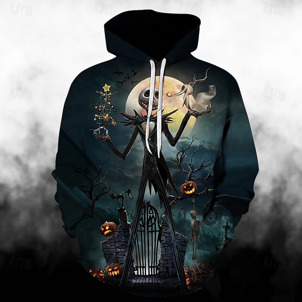 předvečer Všech svatých Kostlivec Kapuce Pullover Vtipná vánoční mikina s kapucí Tisk 3D Přední kapsa Grafika Pro Pro páry Pánské Dámské Dospělé předvečer Všech svatých Karneval Plesová maškaráda 3D 2025 - $29.99 –P2