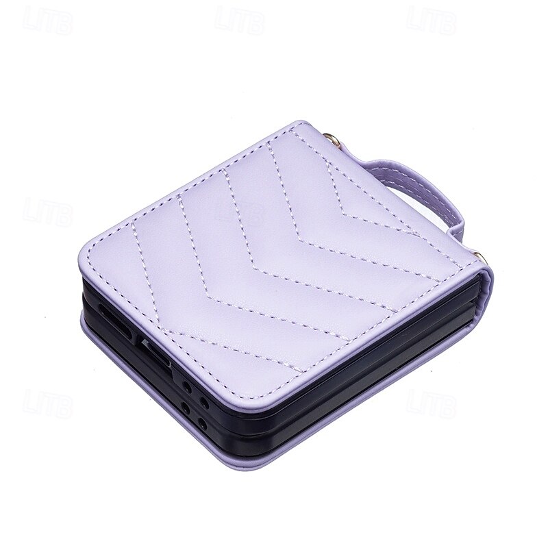 טלפון מגן עבור סמסונג גלקסי Z Flip 6 Z Flip 5 Z Flip 4 Z Flip 3 כיסוי אחורי עם שרוך עמיד בזעזועים רטרו TPU עור PU 2025 - $18.99 –P5