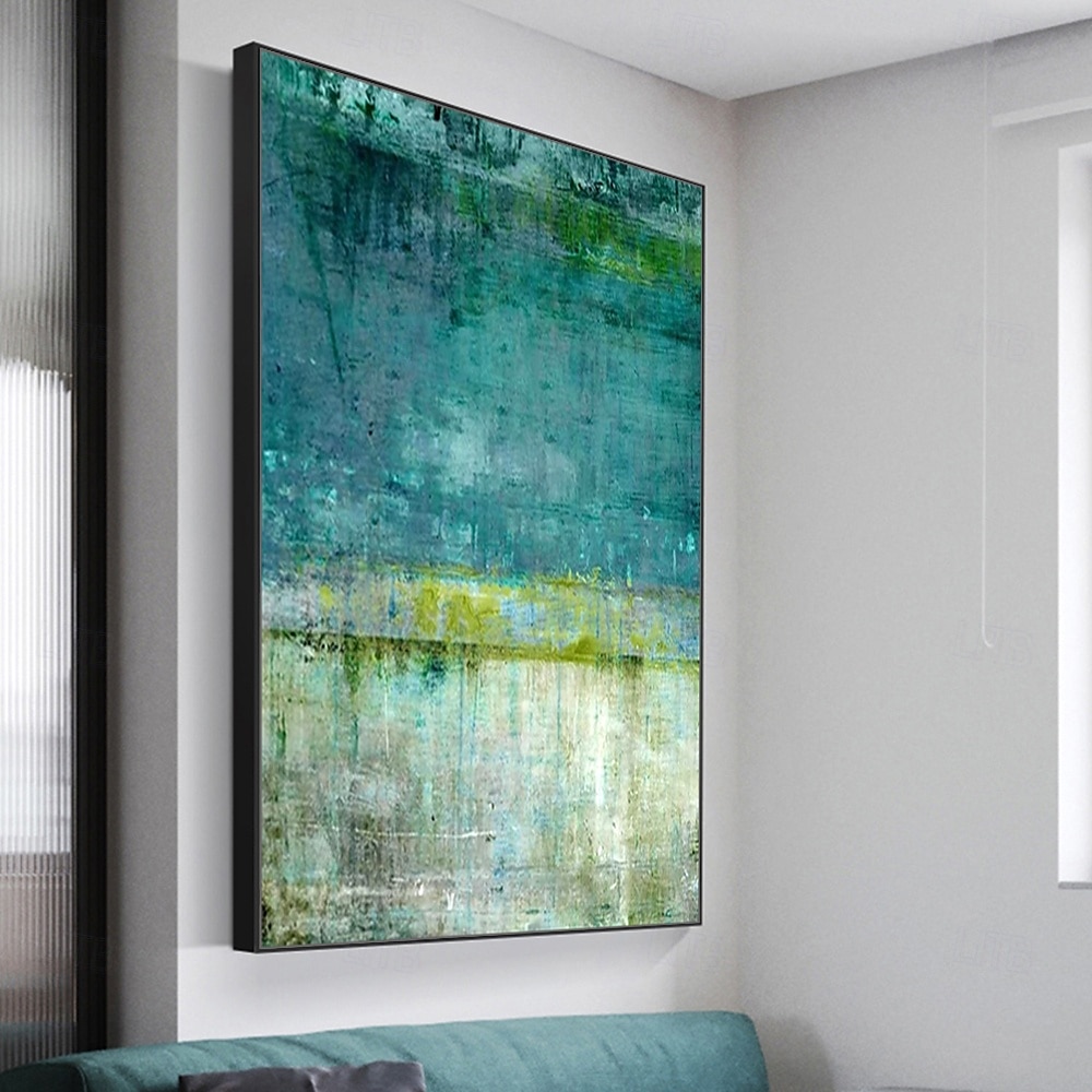 Mintura handgefertigte grüne abstrakte Ölgemälde auf Leinwand, moderne Wandkunst, Raumdekoration, Bild für die Inneneinrichtung, gerolltes, rahmenloses, ungedehntes Gemälde 2025 - $61.99 –P3