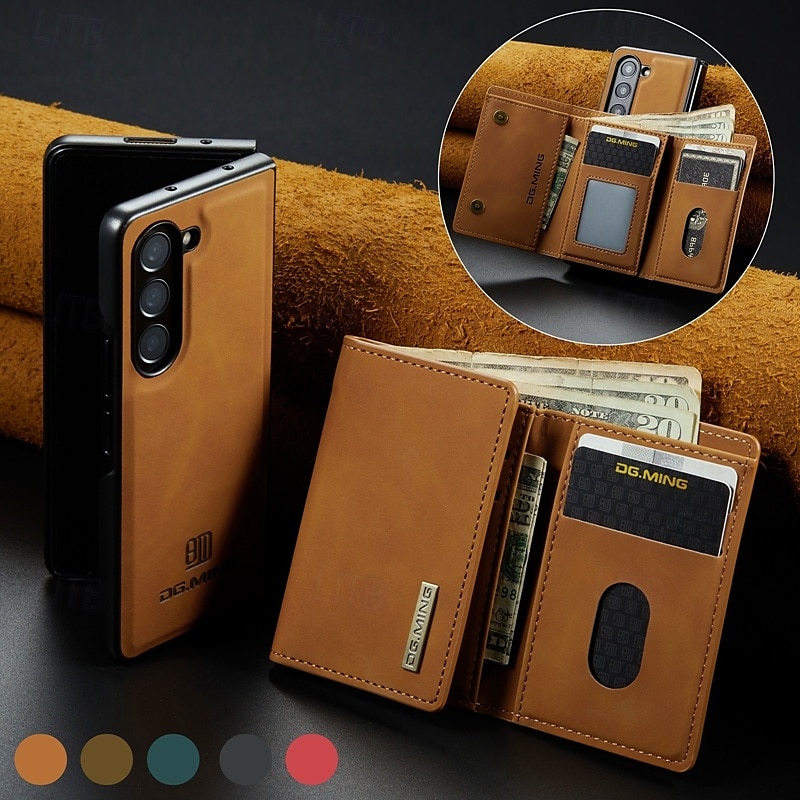 Phone Case For Samsung Galaxy Z Fold 7 Z Fold 6 Z Fold 5 Z Fold 4 Z Fold 3 Back Cover with Stand Holder Magnetic Card Slot Retro TPU PC PU Leather 2025 - $23.99 –P13