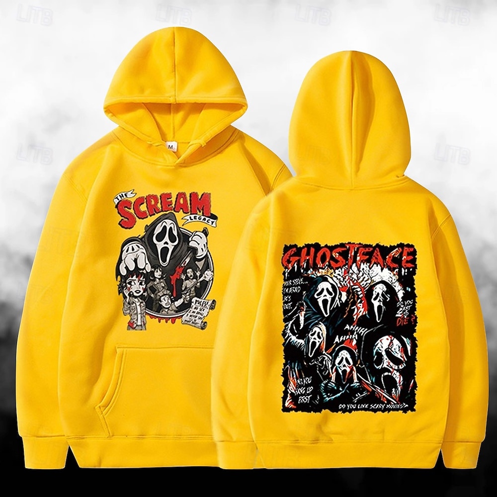 předvečer Všech svatých Výkřik Ghostface Kostlivec Kapuce Tisk Přední kapsa Grafika Pro Pro páry Pánské Dámské Dospělé předvečer Všech svatých Karneval Plesová maškaráda Horká ražba předvečer Všech 2025 - $30.99 –P10
