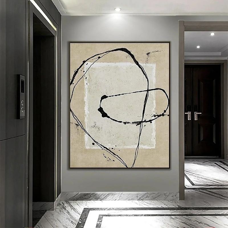 Abstract oil painting handmade Abstract Canvas Wall Art oil painting  Large modern Oil Painting on Canvas Modern White and Grey Minimalist Artwork oil painting for Bedroom Living Room Wall Art 2025 - $125.99 –P1