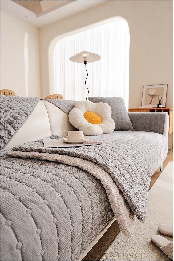 Biscuit Plush Soft Non-Slip Couch Cover - Ultra-Comfortable and Cozy Fabric - Non-Slip Backing for Secure Fit - Protects Your Sofa from Spills, Stains, and Wear - Perfect for Enhancing Home Comfort 2025 - $24.99 –P1
