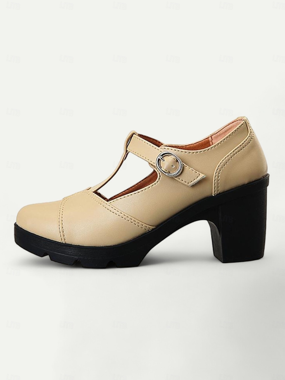 női kék mary jane vaskos sarkú cipő - retro t-pántos dizájn irodai és hétköznapi viselethez 2025 - $54.99 –P6