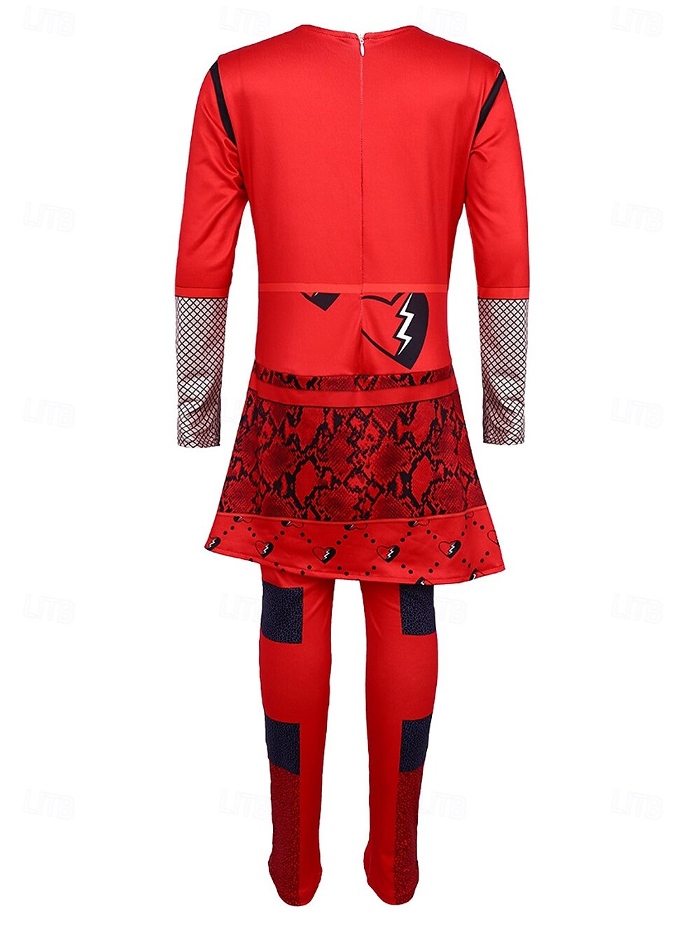 Descendants The Rise of Red Kids Red Queen of Hearts Costume Jumpsuit Cosplay Costume Movie Cosplay for Girls' Kid's Children's Day New Year Masquerade Performance 2025 - $36.99 –P5