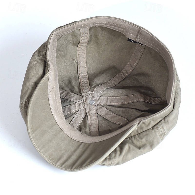 Férfi Vadászsapka Ascot Hat Newsboy Hat Fekete Kék Pamut Divat Alkalmi Utca Napi Sima Állítható Fényvédő Légáteresztő 2025 - $12.99 –P6