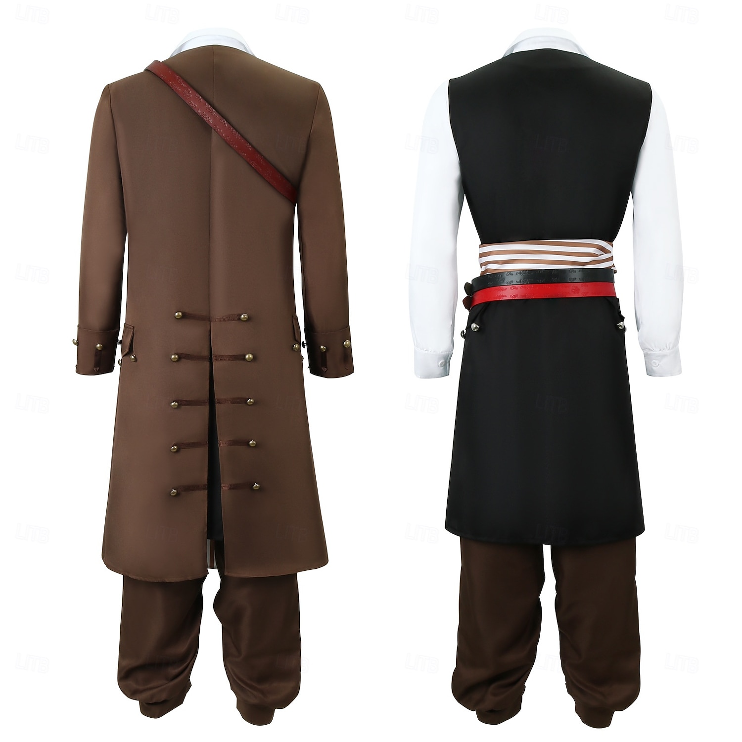 Pirates of the Caribbean Merirosvo Jack Sparrow Cosplay-Asut Siivet Miesten Elokuva-cosplay Cosplay Naamiaiset Juhla 2025 - $118.99 -P4