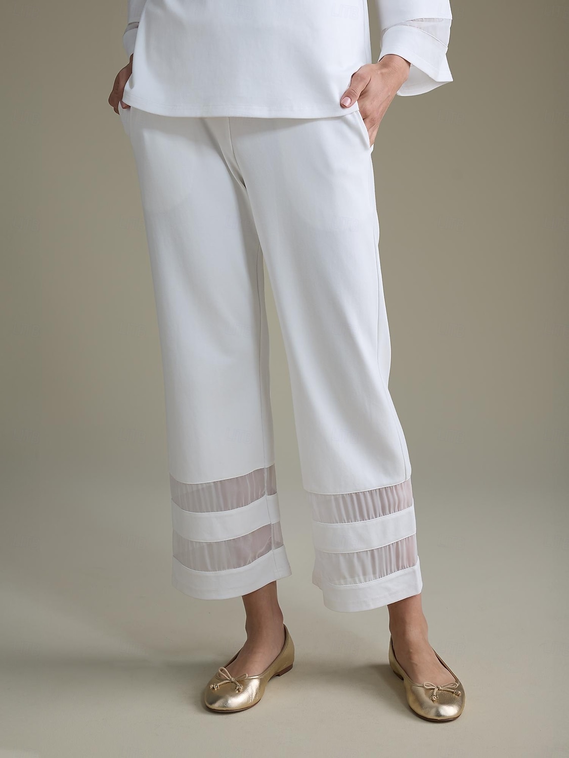 Femmes Pantalons Longueur cheville Chiffon Modal avec poches Décontracté Quotidien Traditionnel / Classique Tenue quotidienne Week-end Noir Blanche bleu marine Printemps & Été S M L de 2025 ? $64.99 –P8