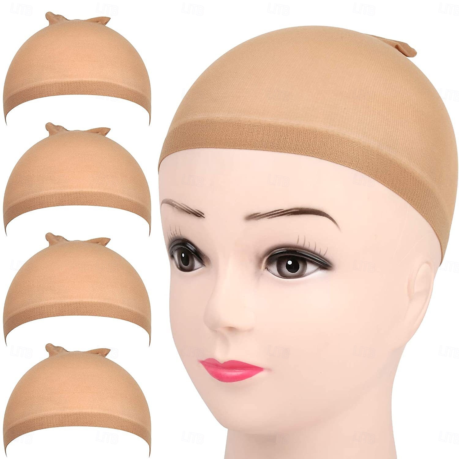 6 stk sorte strømpehetter for parykker, elastiske parykkhetter i nylon for kvinner, jenter, barn, strømpehetter 2025 - $7.99 –P1