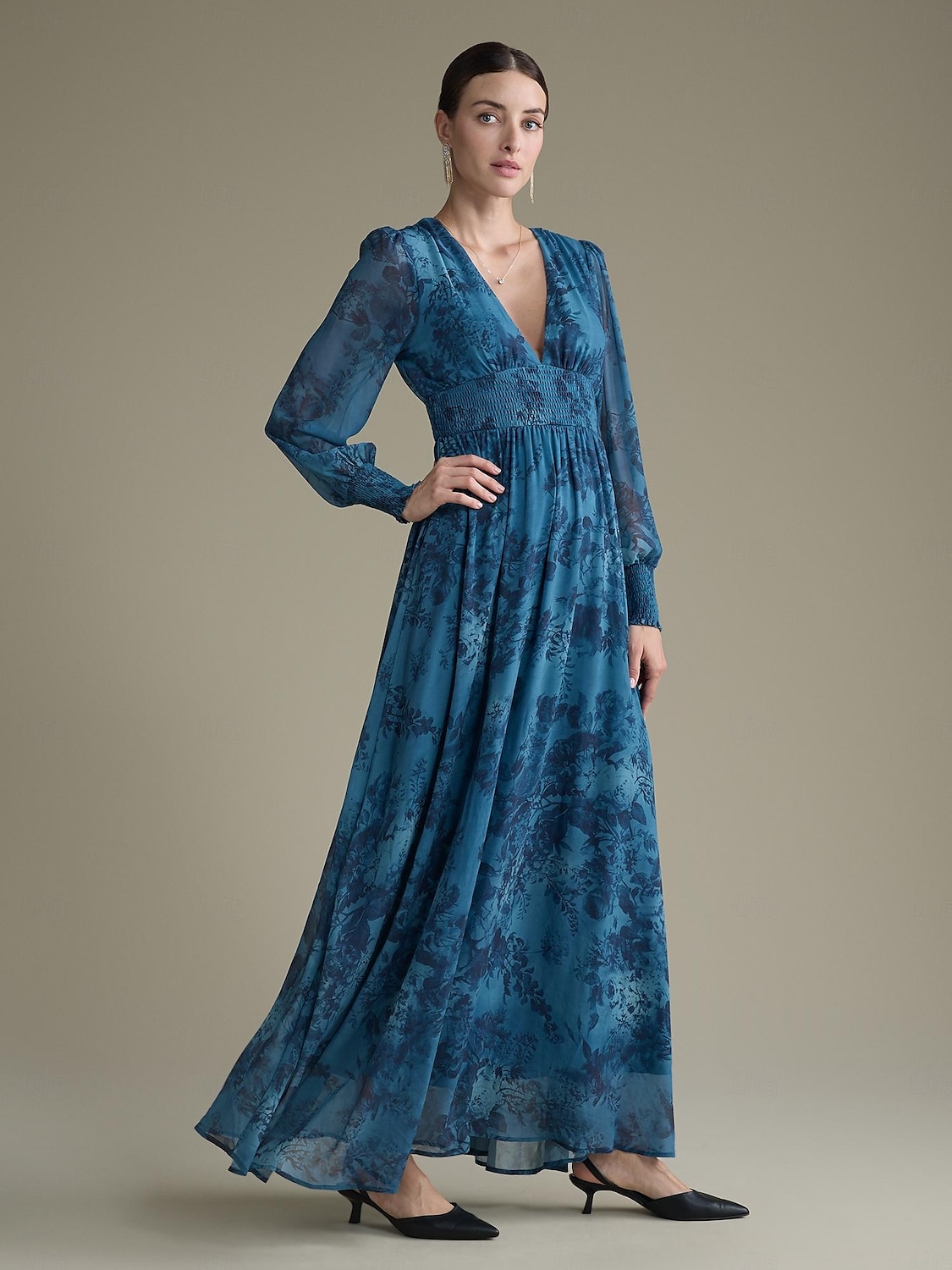 Elegant Floral Chiffon Maxi Wedding Dress 2025 - $72.99 –P2