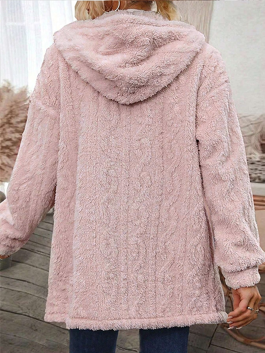 Femme Veste décontractée Chaud Confortable Ajustable Mode Couleur unie Athleisure du quotidien Ouvrir le devant Normal Col rabattu Standard manche longue Vêtements d'extérieur Rose Claire Printemps de 2025 ? $50.99 –P2