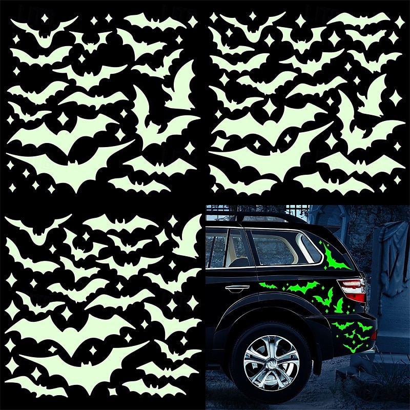 halloween svítící ve tmě zelené nálepky s netopýrem ve tvaru netopýra 2025 - $8.99 –P5