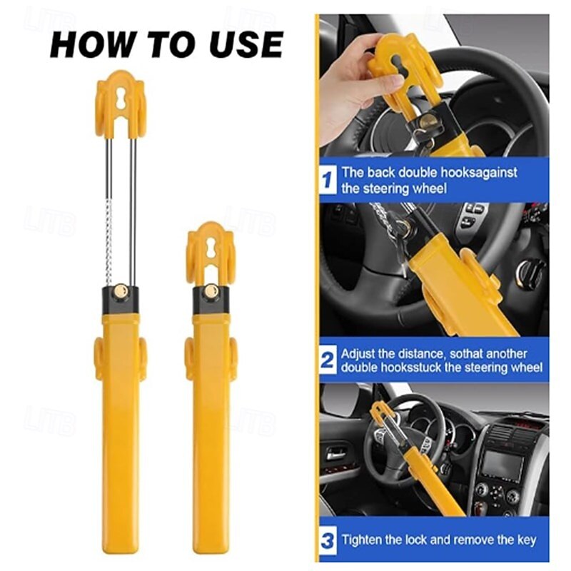 Steering Wheel Lock Anti Theft Car Device Steering Wheel Lock Anti-Theft Device Adjustable Length Clamp Double Row Atom Keys Steering Lock Car Steering Wheel Lock Heavy Duty Secure Device 2026 - $61.99 –P3