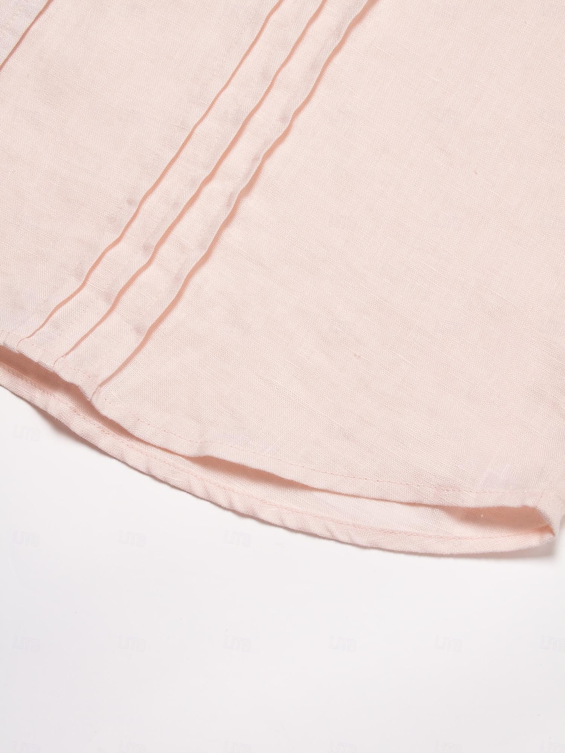 Miesten Paita Pellava paita Button Up paita Tavallinen ulko- Loma Valkoinen Punastuvan vaaleanpunainen Pitkähihainen Pystykaulus 봄 & Syksy Vaatetus Rypytetty 2025 - $5.59 –P6