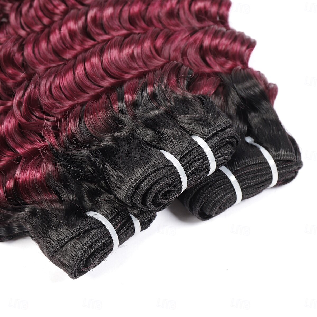 Remy Menschenhaar T1B/99J # bunte 3 Bündel tiefe Welle Menschenhaar 2025 - $207.19 –P4