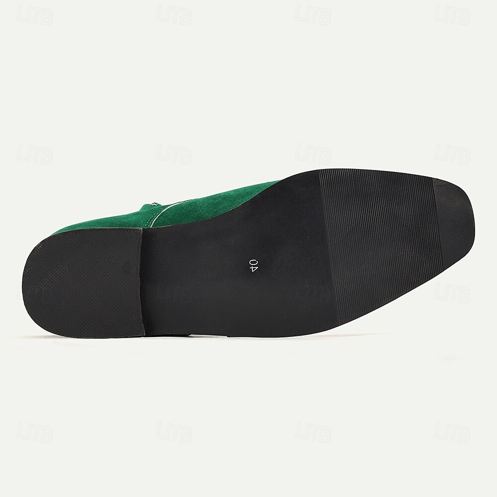 Men's Green Suede Buckle Ankle Boots - Stylish Vintage Design for Casual and Formal Wear 2025 - $79.99 –P6