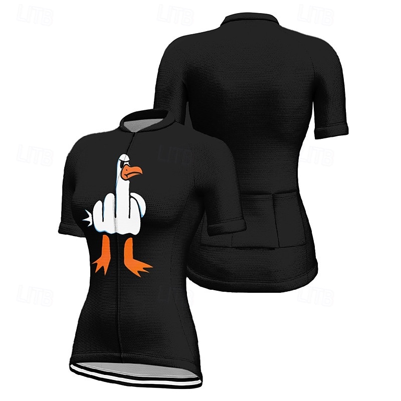Femmes Maillot de cyclisme Dessin animé Manche Courte Cyclisme T-shirt Top avec 3 poches arrière VTT Vélo tout terrain Cyclisme sur route Séchage Rapide Fermeture Éclair Frontale Évacuation de de 2025 ? $30.99 –P10