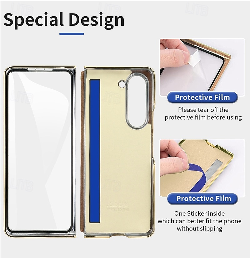 телефон Кейс для Назначение SSamsung Galaxy Z-сгиб 6 Z Fold 5 Z Fold 4 Кейс на заднюю панель со стендом и протектор экрана с ремешком на запястье Ретро ТПУ Кожа PU 2025 - $27.99 –P3