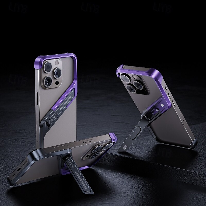 телефон Кейс для Назначение айфон 16 про макс iPhone 15 Pro Max iPhone 14 Pro Max iPhone 13 Pro Max Кейс на заднюю панель со стендом Защита от удара Металл 2025 - $29.99 –P4