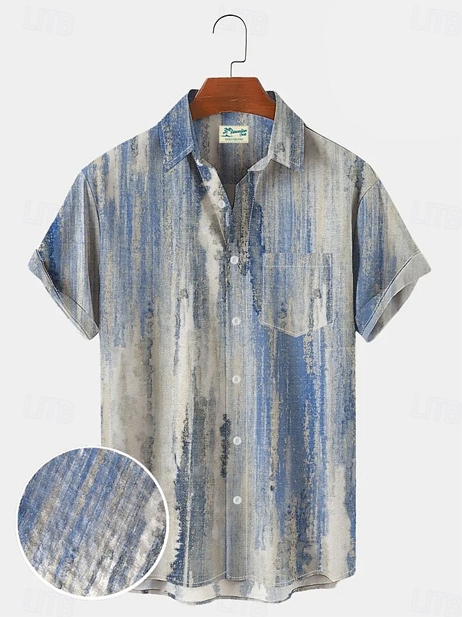 Per uomo Nautico Camicia Camicia con Bottoni Manica Corta Vintage Moda Designer Casuale All'aperto Ferie Estate Primavera Collo ripiegato Stampato Bottonato Blu Bianco Giallo Verde chiaro Rosa del 2026 a $25.99 –P7