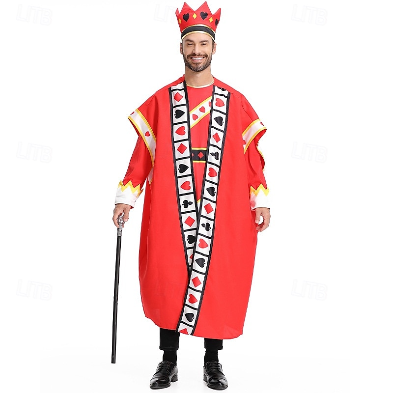 Alice in Wonderland Pohádka Srdcový král Cosplay kostým Filmové kostýmy for Pánské Dospělí Plesová maškaráda Výkon Večírek 2025 - $66.99 –P2