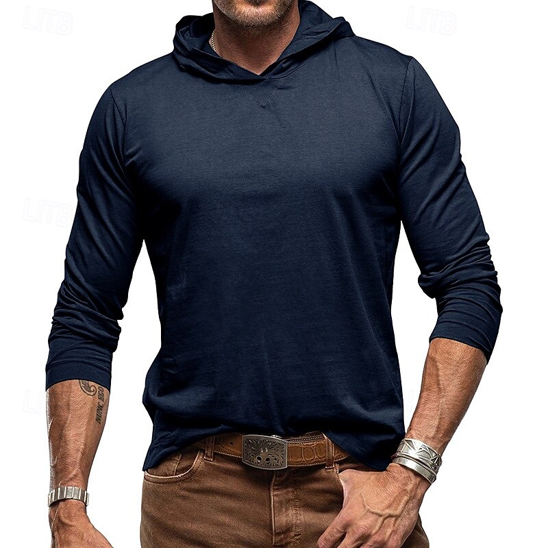 Hombre Sudadera Negro Blanco Verde Ejército Azul Real Caqui Con Capucha Plano Deporte Diario Festivos Algodón Ropa de calle Básico Casual Primavera & Otoño Ropa Sudaderas con capucha Sudaderas 2025 - $23.99 –P13
