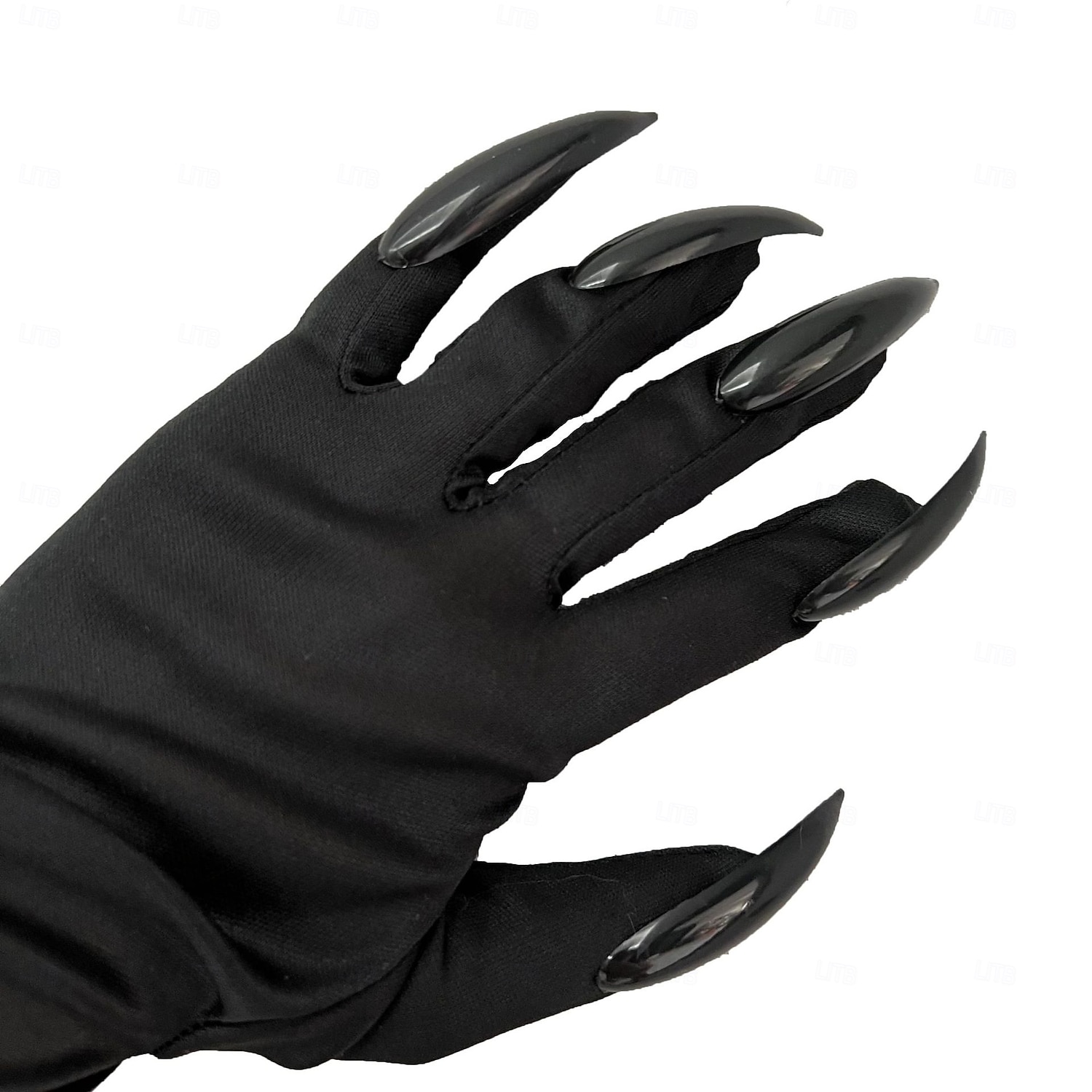 2025年 ハロウィーンの爪付き手袋、黒のグリッターネイル付き - ハロウィーンのコスプレやドレスアップ用の長いホラー手袋  コレクション – $12.49 –P6