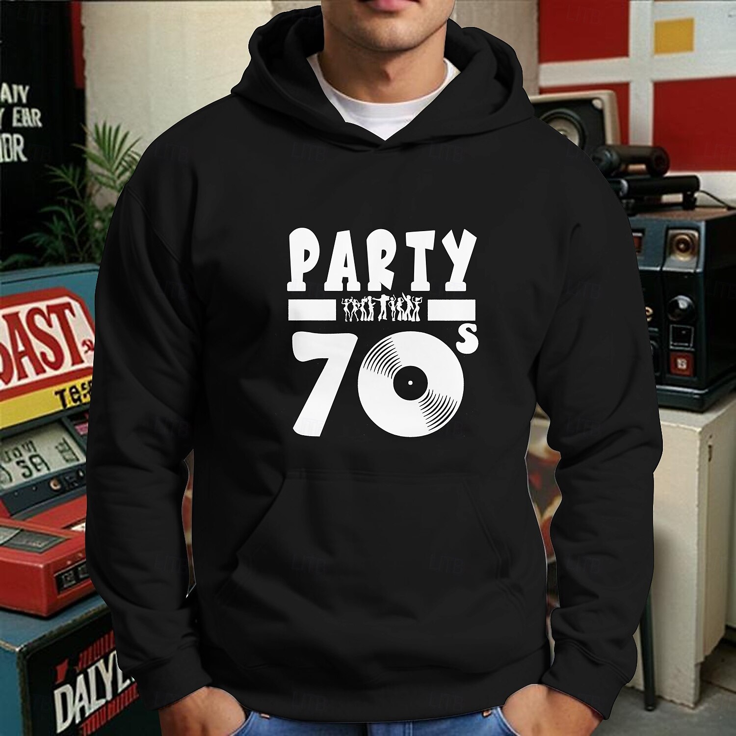 Retro Vintage Hoodie Cotton Blend 70s 80s 90s For Men's Adults' Hot Stamping Party Casual Daily 2025 - $21.99 –P1