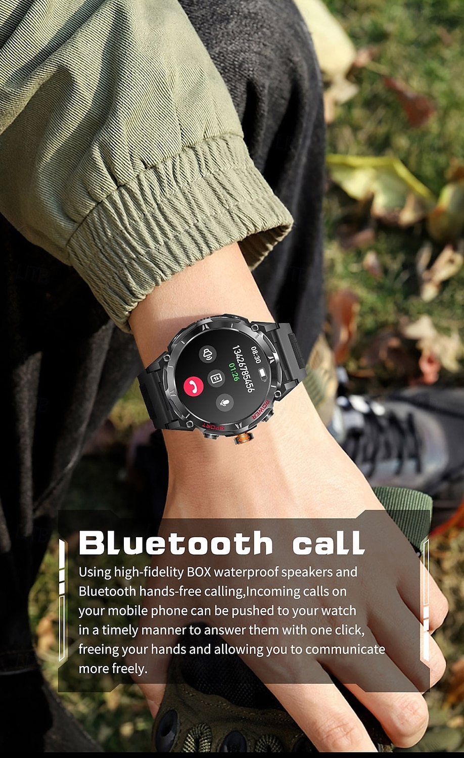 iMosi Y8 Slimme horloge 1.43 inch(es) Smart horloge Bluetooth Stappenteller Gespreksherinnering Activiteitentracker Compatibel met: Android iOS Heren GPS Lange stand-by Handsfree bellen IP 67 52 mm 2025 - $76.19 –P7