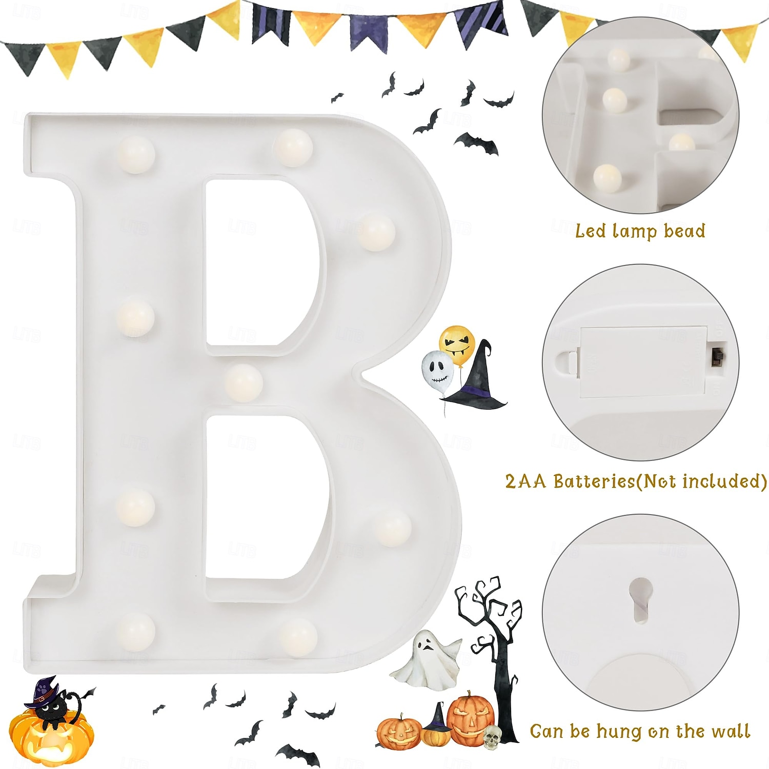 Halloween Decorations BOO Letter Lights for Bedroom Restaurant Bar Halloween Atmosphere Decorative Lights 2025 - $14.49 –P1
