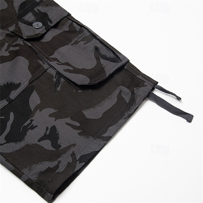 Men's Cargo Shorts Baggy Shorts Multi Pocket 6 Pocket Camouflage Breathable Knee Length Sports Outdoor Streetwear Casual Black Blue 2025 - $23.99 –P7