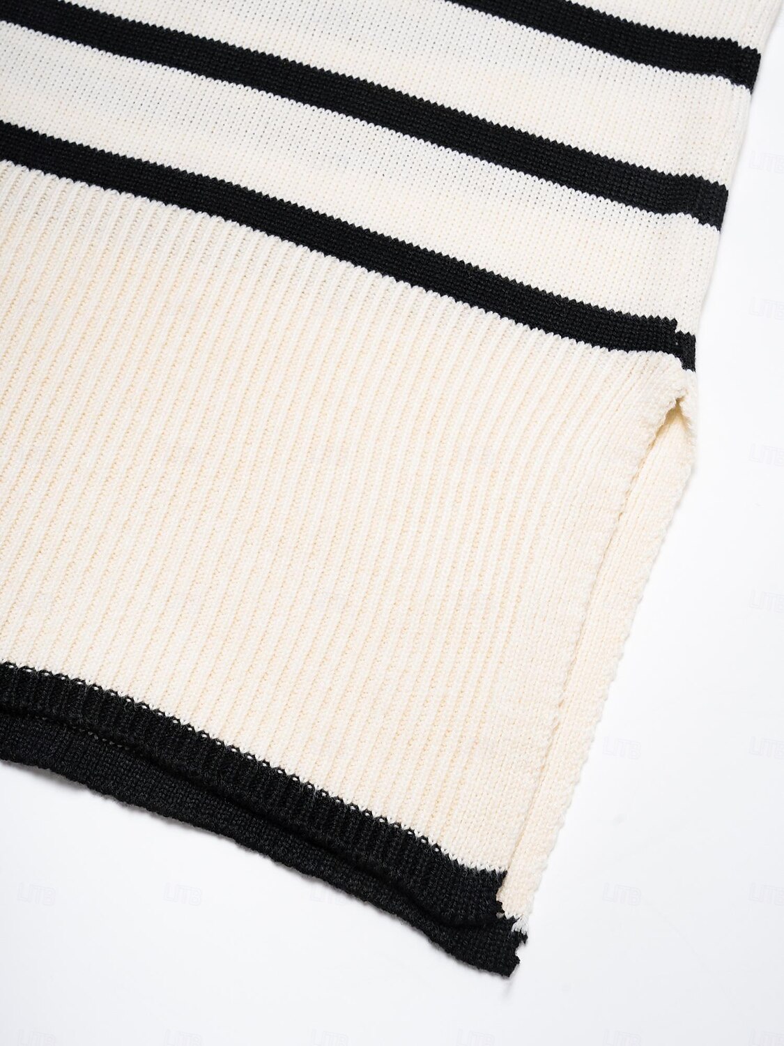 Per donna Felpa A collo alto A coste Maglia Misto lana A campana Autunno inverno Casual / quotidiano Casual quotidiano Manica lunga Banda Bianco S M L del 2025 a $54.99 –P13