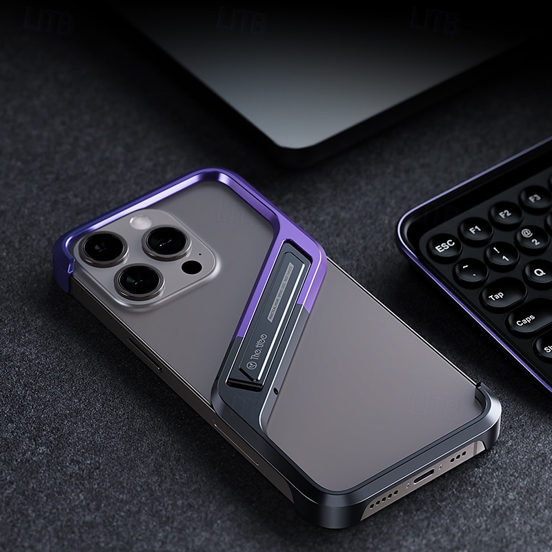телефон Кейс для Назначение айфон 16 про макс iPhone 15 Pro Max iPhone 14 Pro Max iPhone 13 Pro Max Кейс на заднюю панель со стендом Защита от удара Металл 2025 - $29.99 –P6
