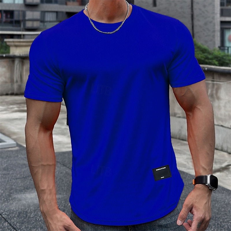 Homens Camiseta de Corrida Manga Curta Camiseta Casual Roupa Esportiva Respirável Secagem Rápida Macio Treino de Ginástica Corrida Caminhada Roupa de esporte Roupas Esportivas Cor Sólida Cinzento de 2025 por $10.39 –P10