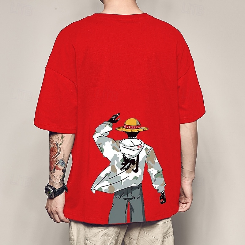 One Piece Monkey D. Luffy Cosplay Costume T-shirt Anime Graphic Prints Printing Harajuku Graphic For Men's Women's Adults' Back To School 2025 - $20.99 –P5