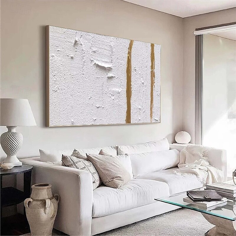 3D-Ölgemälde in Gold, handgefertigt, abstrakt, braun und weiß, Kunst-Ölgemälde auf Leinwand, handgemalt, goldweißes Gemälde, modernes Struktur-Ölgemälde, Wanddekoration für Schlafzimmer, Wohnzimmer, 2025 - $125.99 –P5