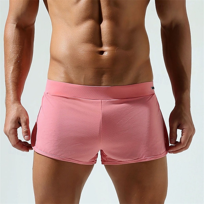 Herren 1 pc Unterwäsche Boxer Boxer-Shorts Nylon Atmungsaktiv Weich Komfortabel Glatt Mittlere Hüfthöhe Weiß Rosa 2025 - $12.99 –P18